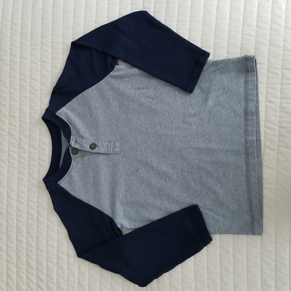 Garanimals boys long sleeve tshirt size 5 navy gray raglan